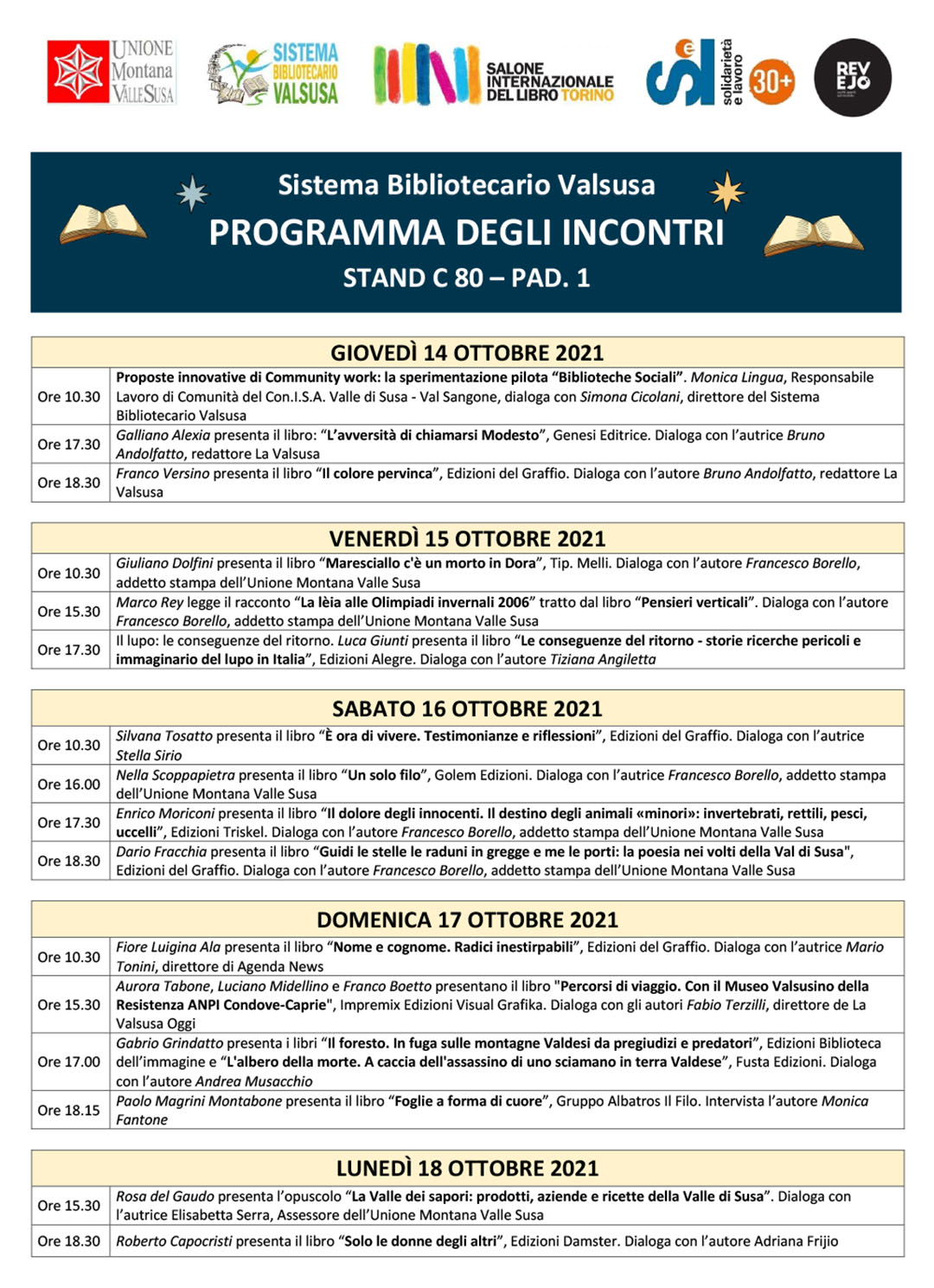 Programma Salone del libro